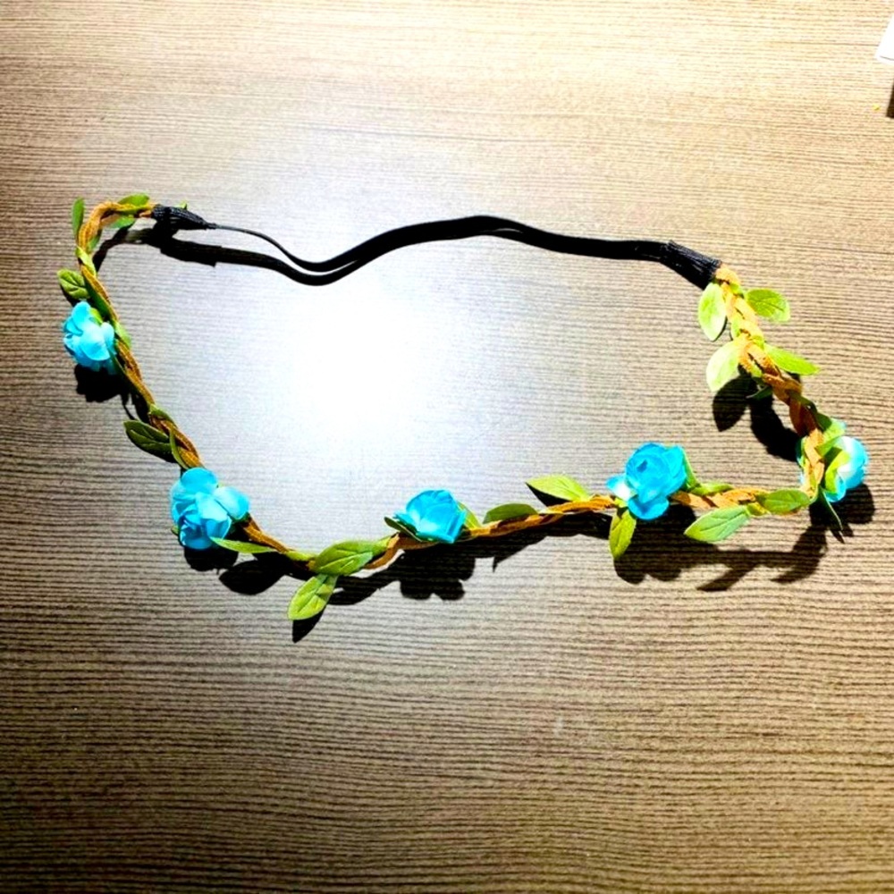 Blue floral headband